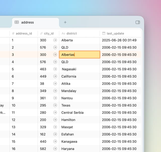 Edit data
